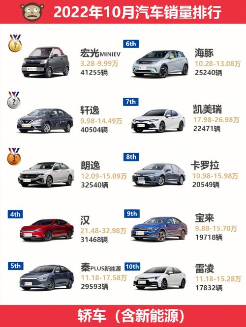 2022全国销量最好的10款车