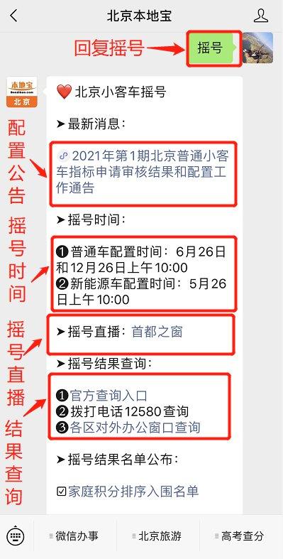 2021年北京市小汽车摇号的时间