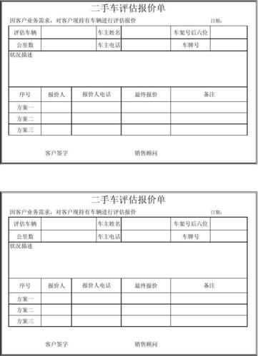 二手车报价单 购买二手车需要交哪些费用