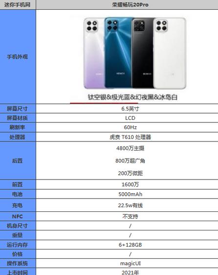 畅享20pro 华为畅享20pro配置