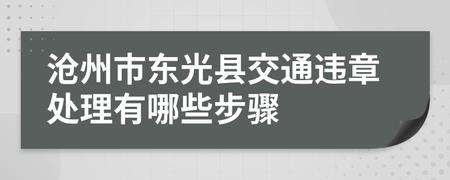 沧州车辆违章 沧州交通违章在哪进行处理