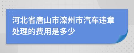 唐山机动车违章 唐山车辆违章怎么处理