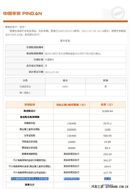 中国平安车险电话 平安车险电话号码是多少