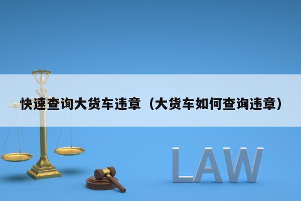 大货车全国违章网 大型货车违章怎么查