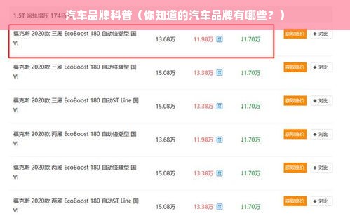 汽车品牌科普（你知道的汽车品牌有哪些？）