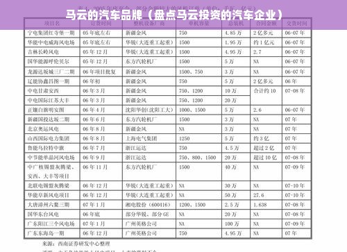 马云的汽车品牌（盘点马云投资的汽车企业）