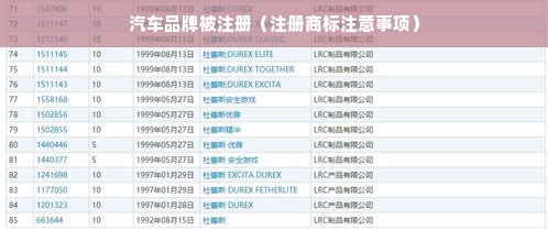 汽车品牌被注册（注册商标注意事项）