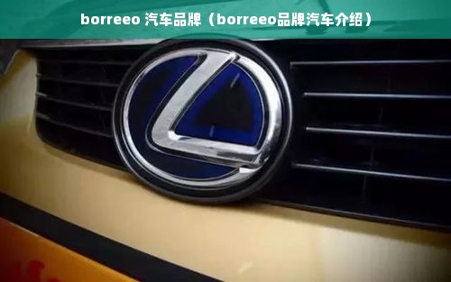 borreeo 汽车品牌（borreeo品牌汽车介绍）