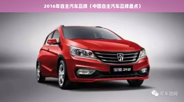 2016年自主汽车品牌（中国自主汽车品牌盘点）