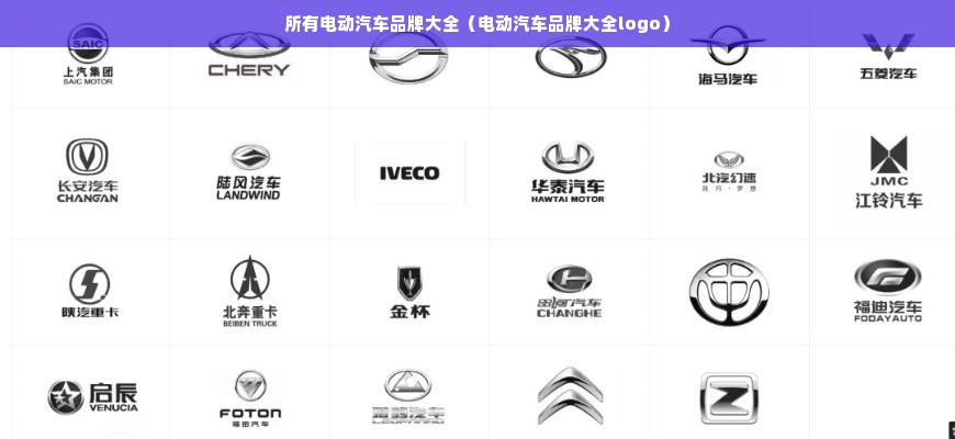 所有电动汽车品牌大全（电动汽车品牌大全logo）