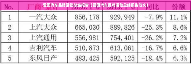 爱国汽车品牌活动总结报告（爱国汽车品牌活动总结报告范文）