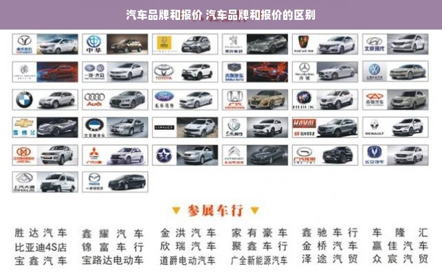 汽车品牌和报价 汽车品牌和报价的区别
