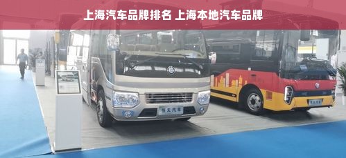 上海汽车品牌排名 上海本地汽车品牌