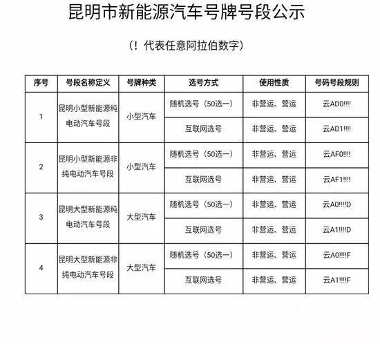 汽车品牌选号规则