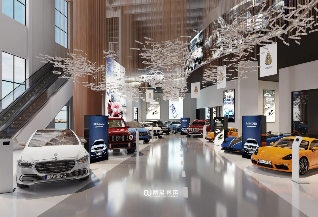 汽车品牌商场展厅，豪华与科技的完美融合