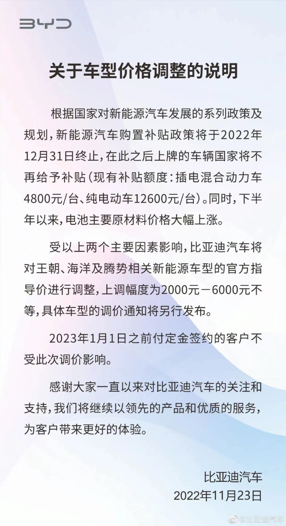 最新涨价汽车品牌