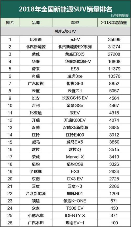 纯电汽车品牌档次