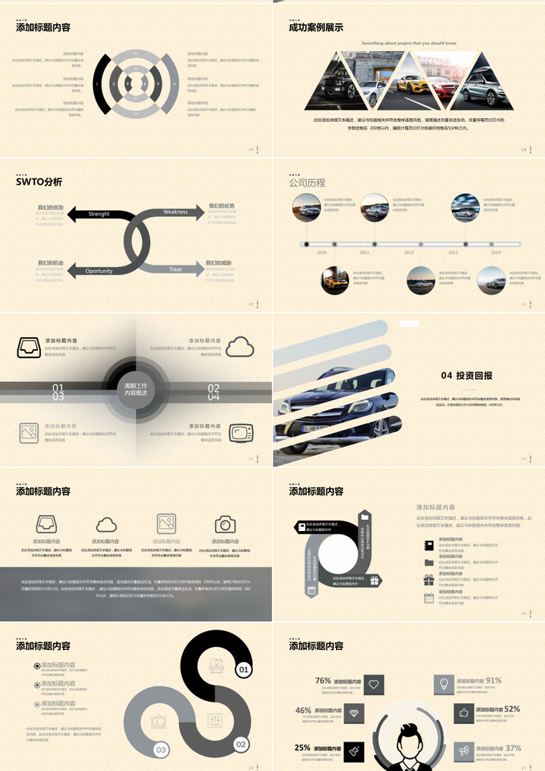 汽车品牌投资PPT模板
