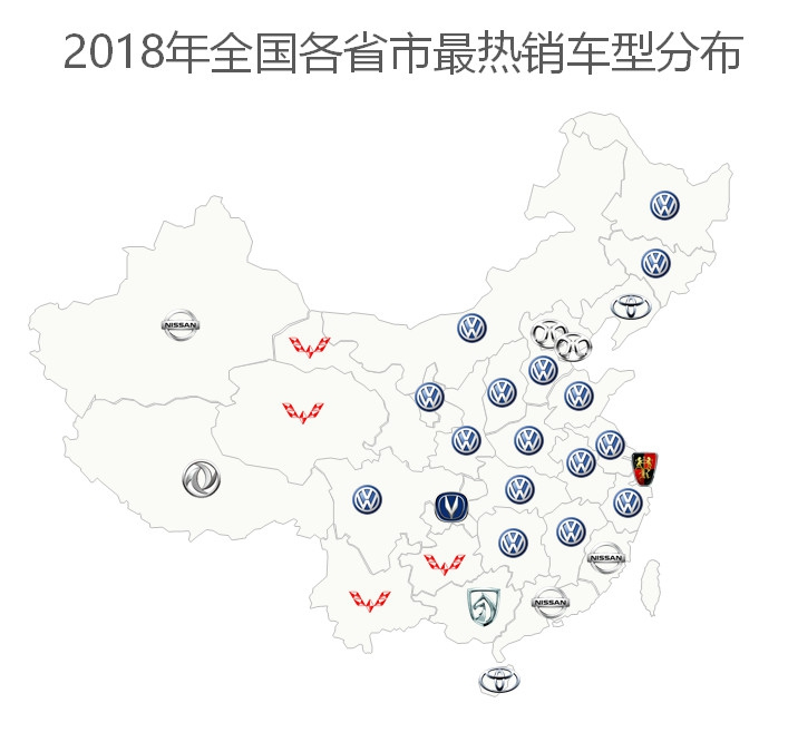 各省最爱汽车品牌地图