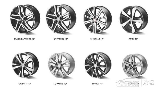 不同汽车品牌的轮毂
