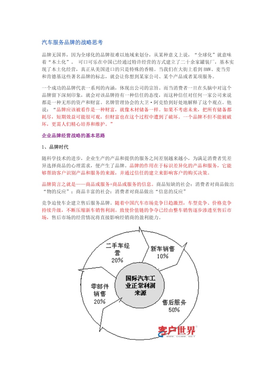 汽车品牌战略部门的核心职责与策略