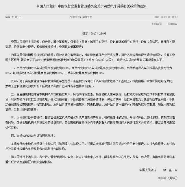 汽车品牌贷款政策文件解析与影响