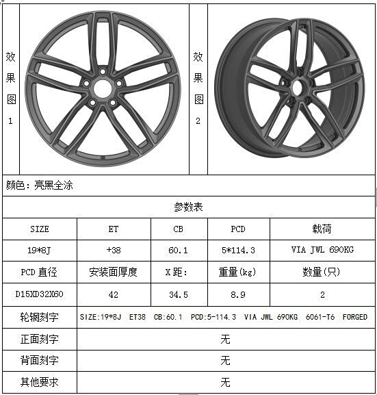 汽车品牌轮毂参数大全